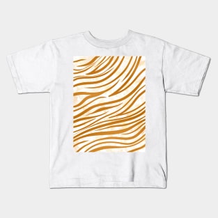 Watercolor Gold Tiger Pattern Kids T-Shirt